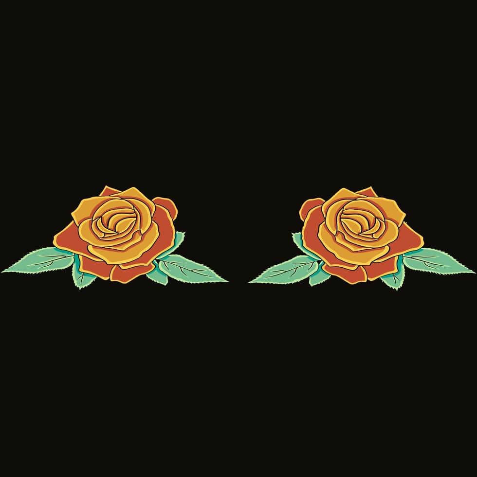 Rose flower glowing vector illustration