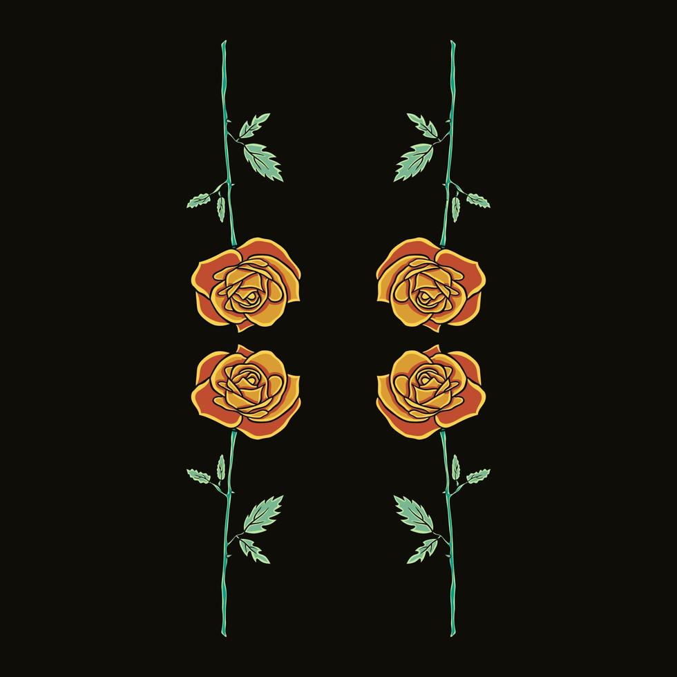 Rose flower glowing vector illustration