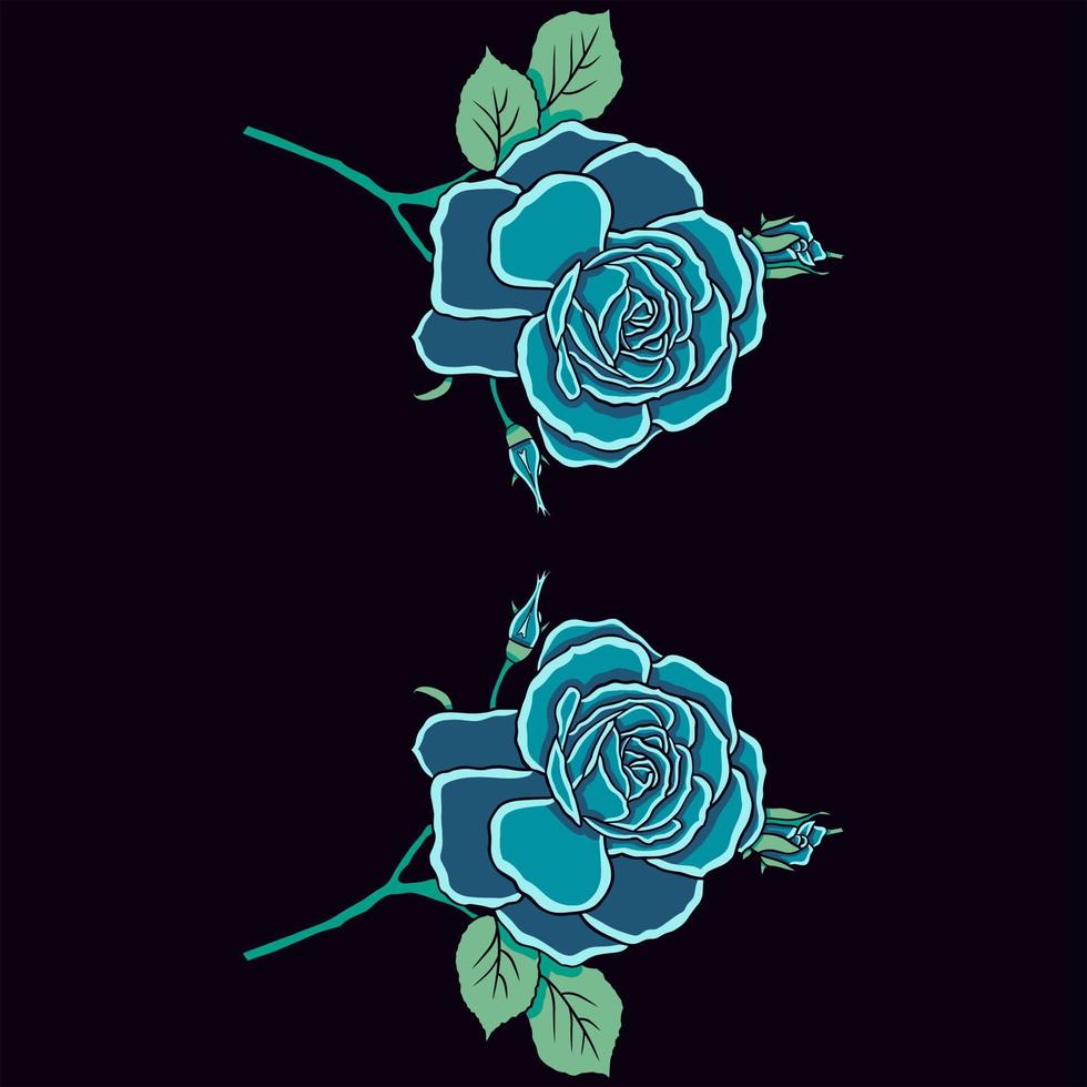 Rose flower glowing vector illustration