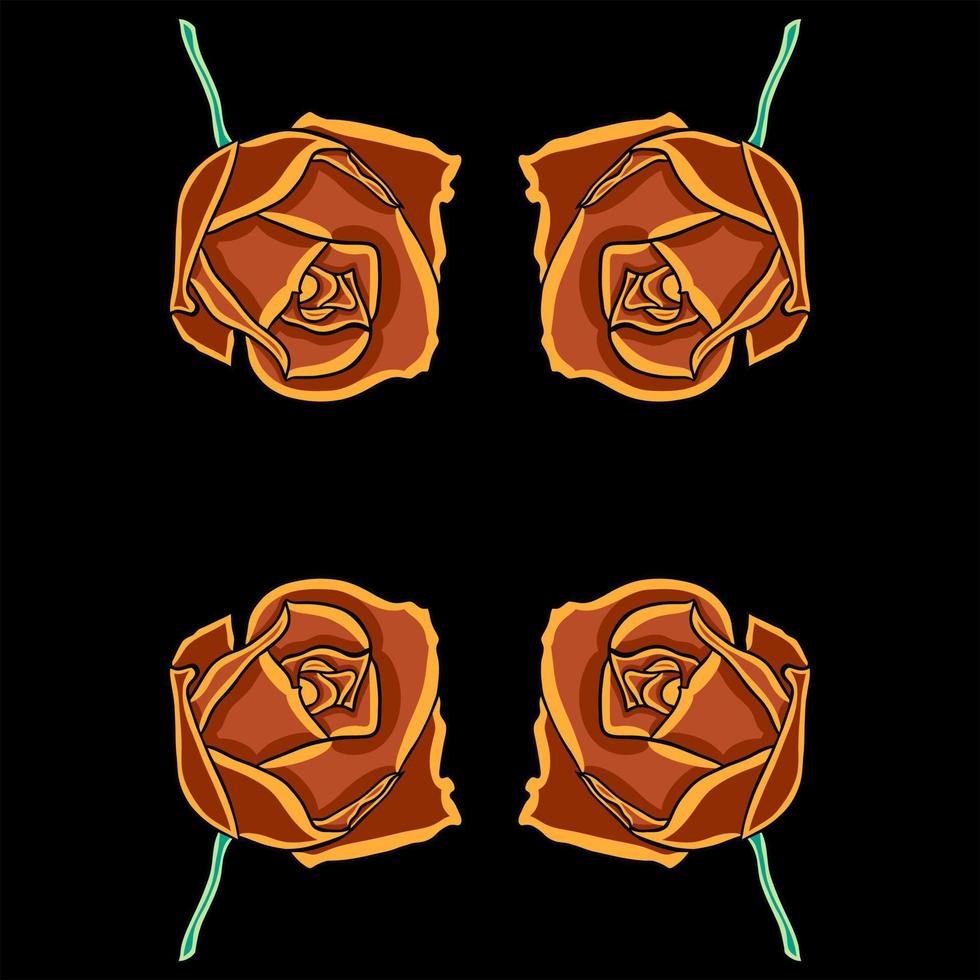 Rose flower glowing vector illustration