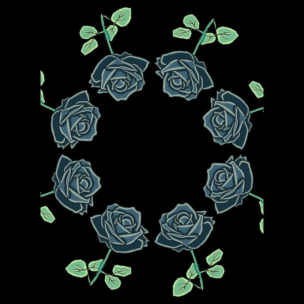 Rose flower glowing vector illustration
