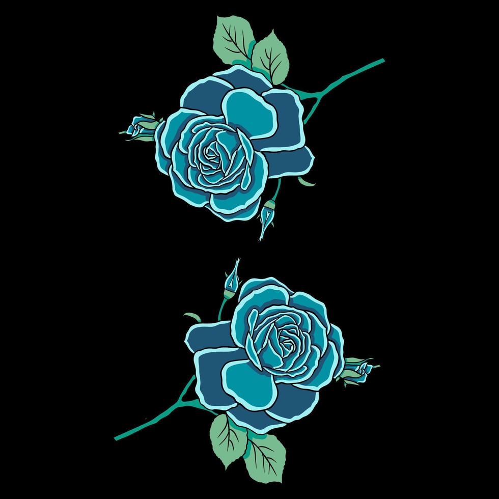 Rose flower glowing vector illustration