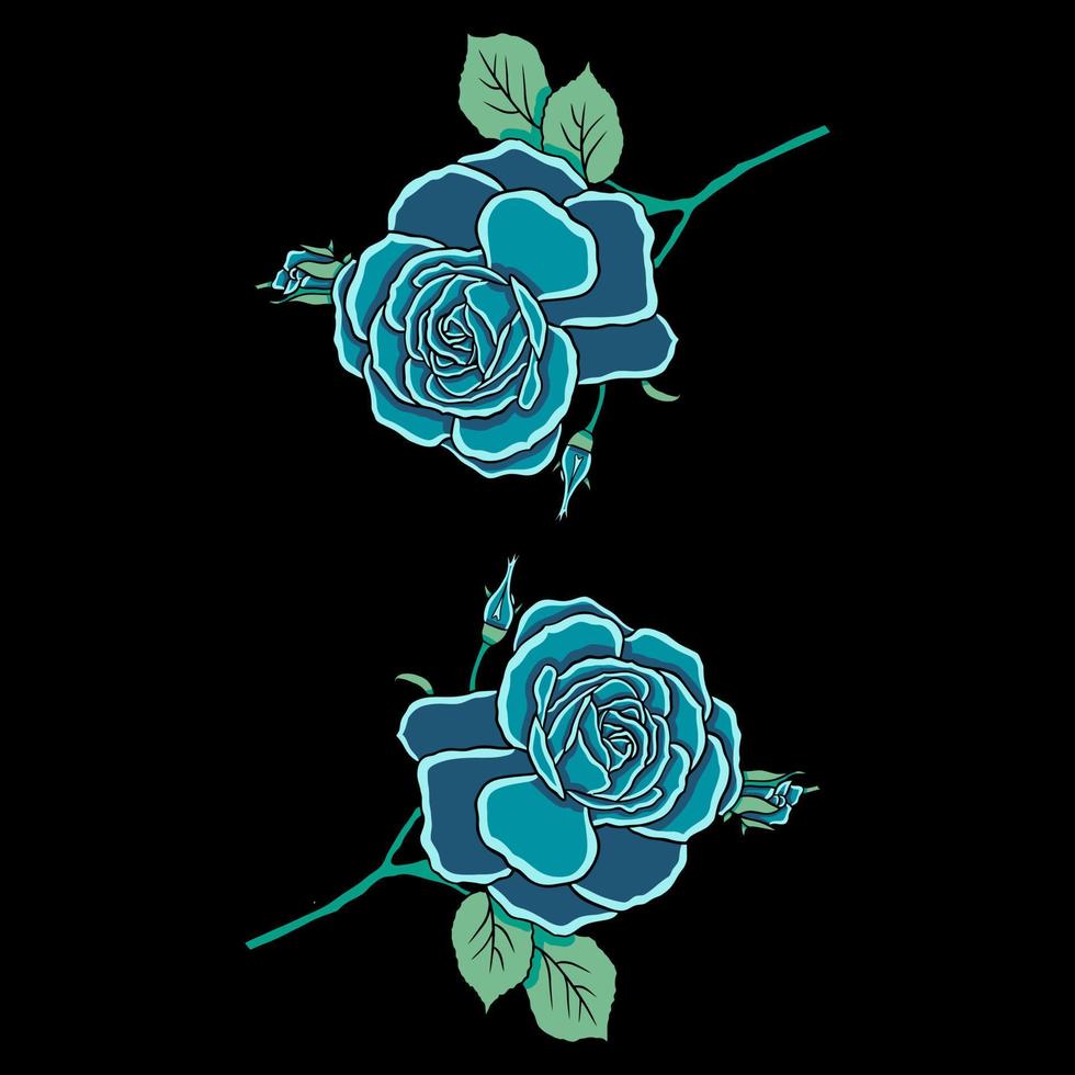 Rose flower glowing vector illustration