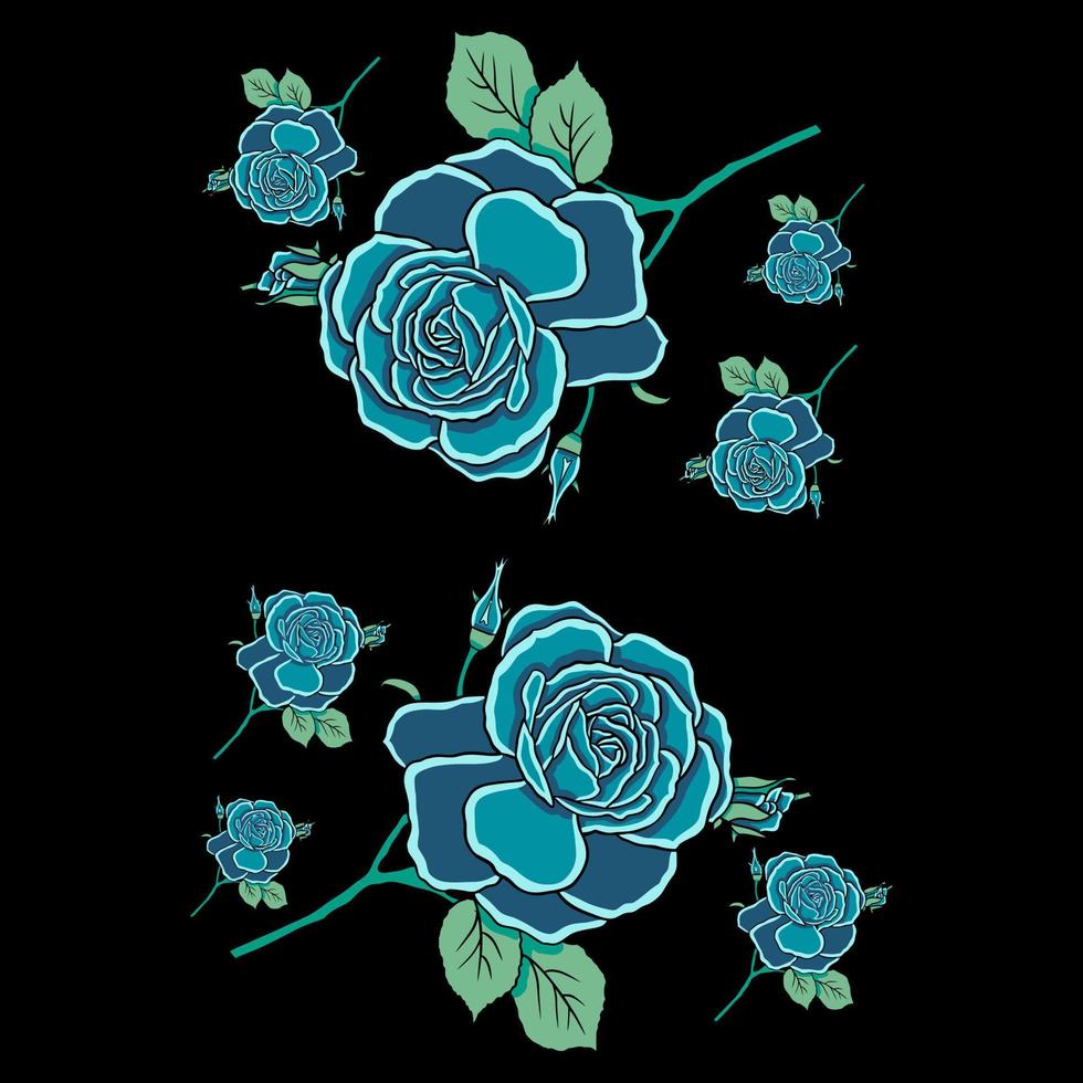 Rose flower glowing vector illustration