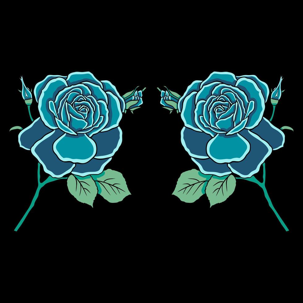 Rose flower glowing vector illustration