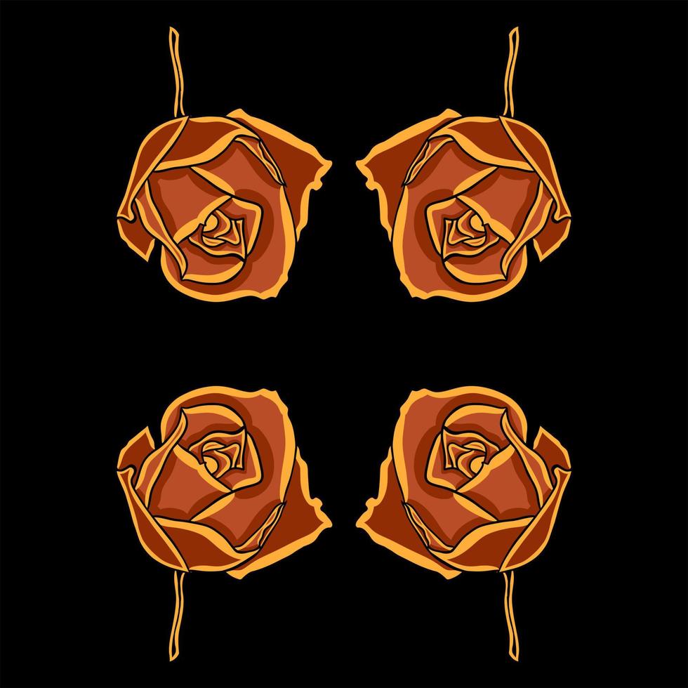 Rose flower glowing vector illustration