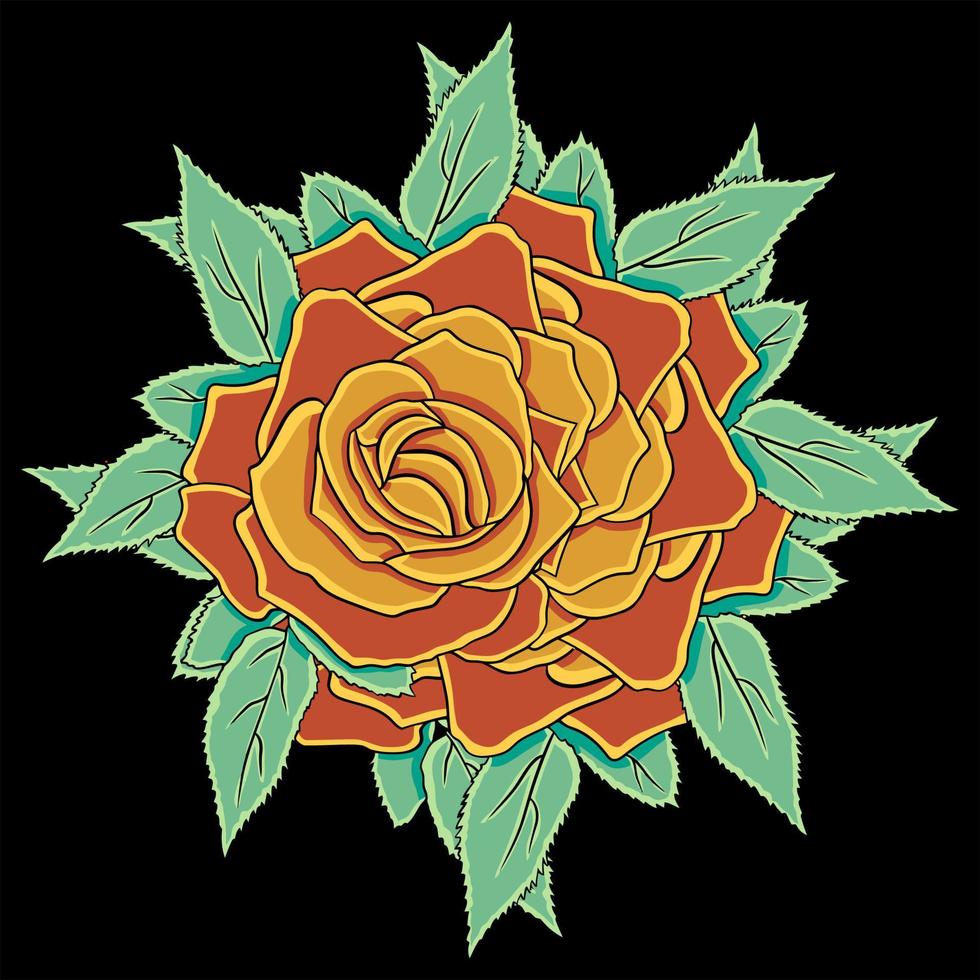 Rose flower glowing vector illustration
