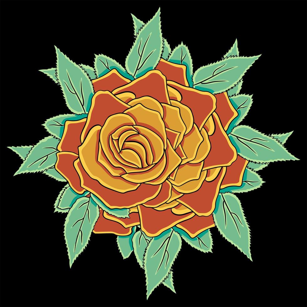 Rose flower glowing vector illustration