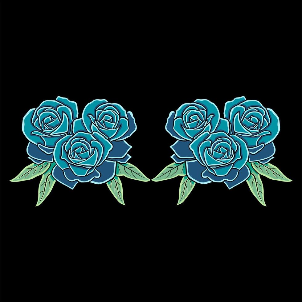 Rose flower glowing vector illustration