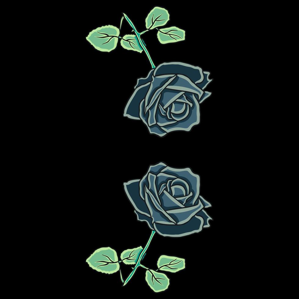Rose flower glowing vector illustration