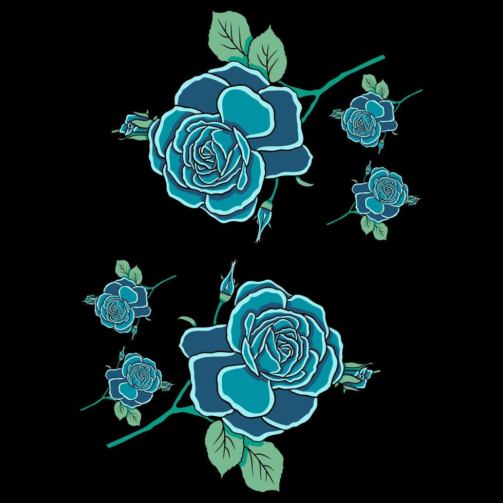 Rose flower glowing vector illustration