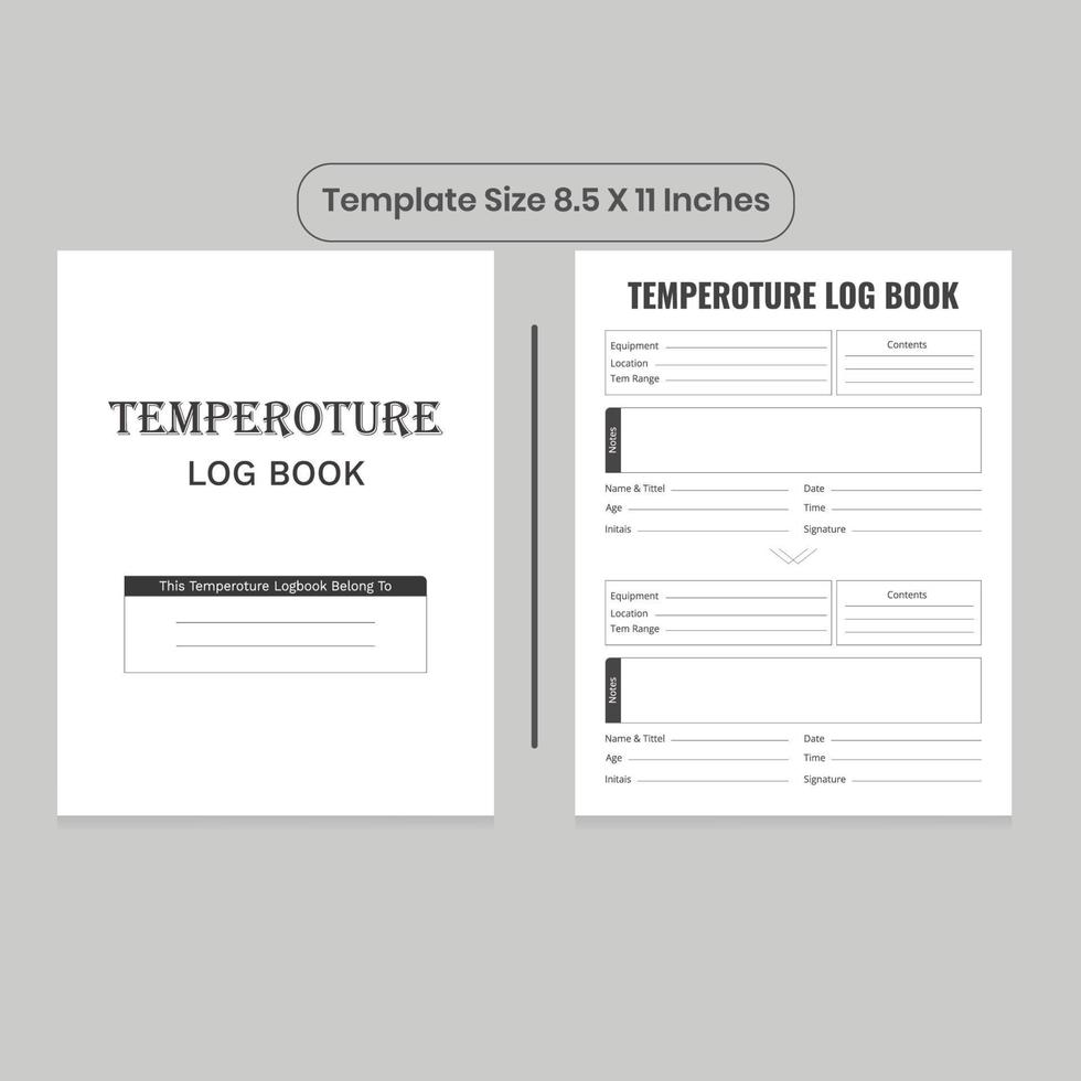 bitácora de temperatura y kdp interior vector