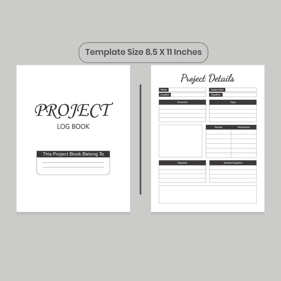 Project Log Book and KDP Interior vector
