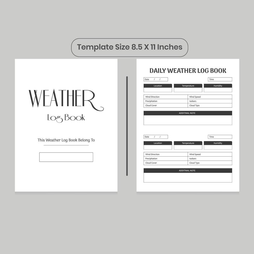 Weather Logbook and KDP Interior vector