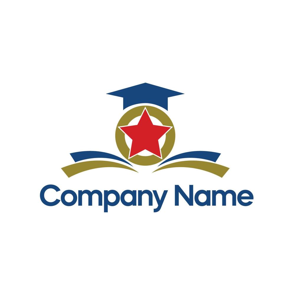 Veterans logo with education cap logo design vector