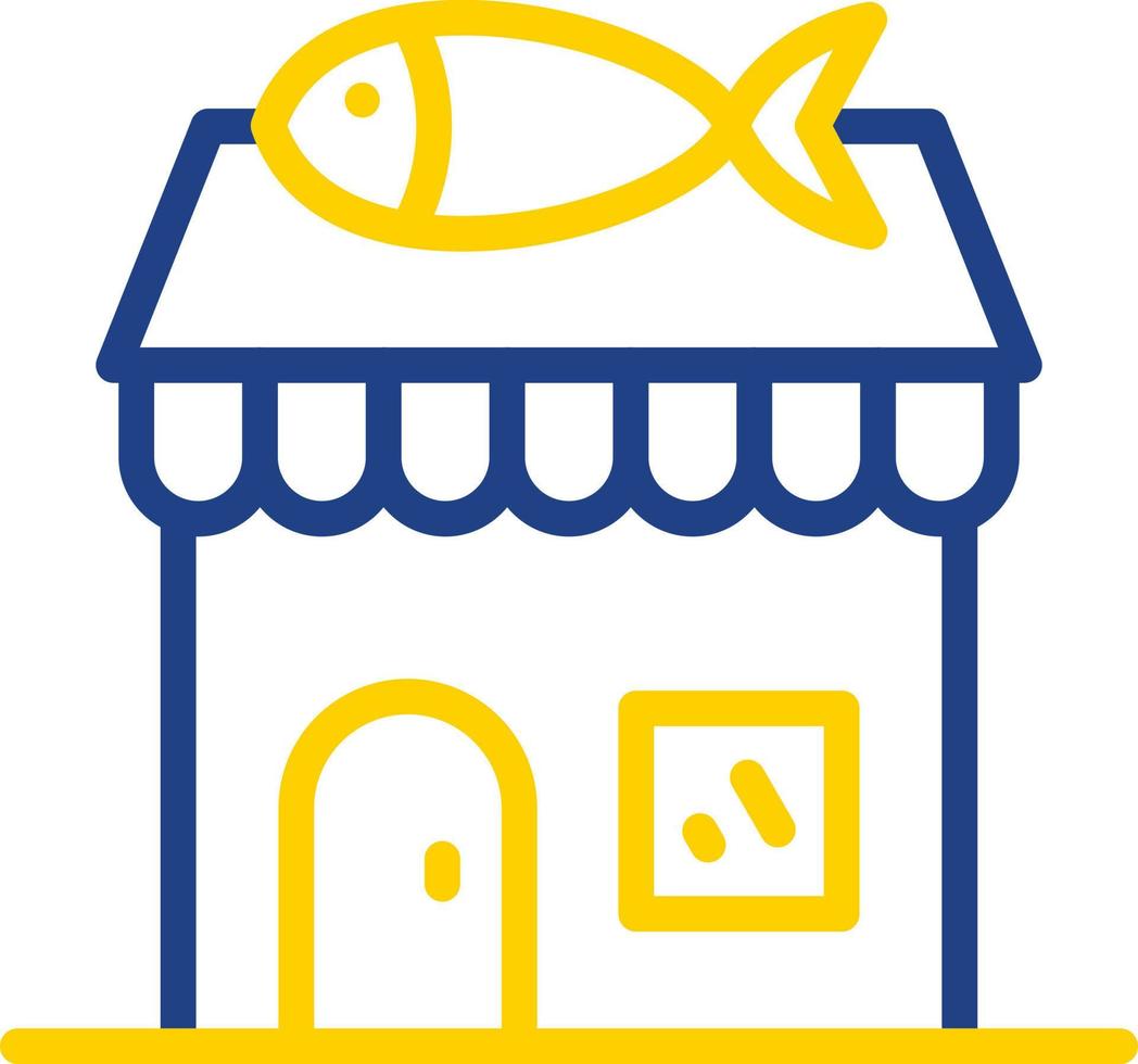 diseño de icono de vector de tienda de pescado