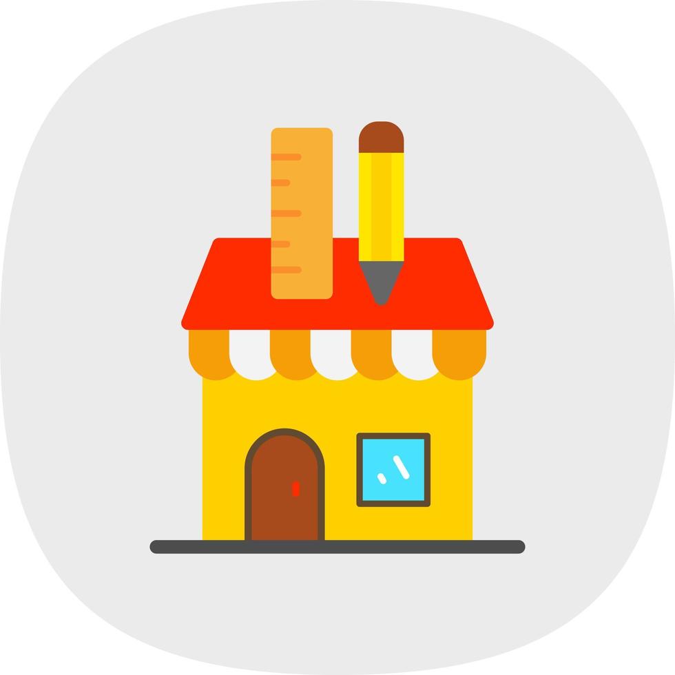 Stationery Shop Vector Icon Design