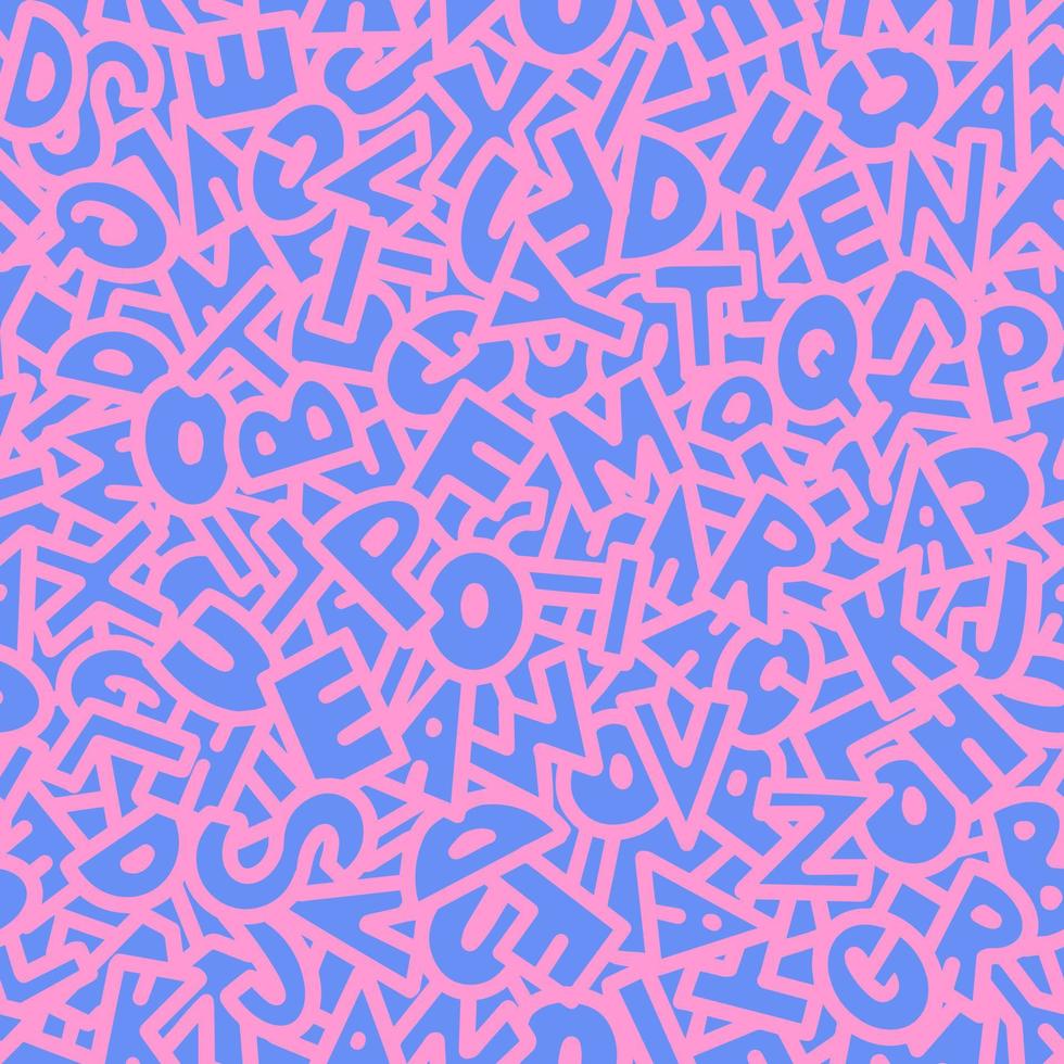 Bright ornamental pattern of letters. Vector illustration.
