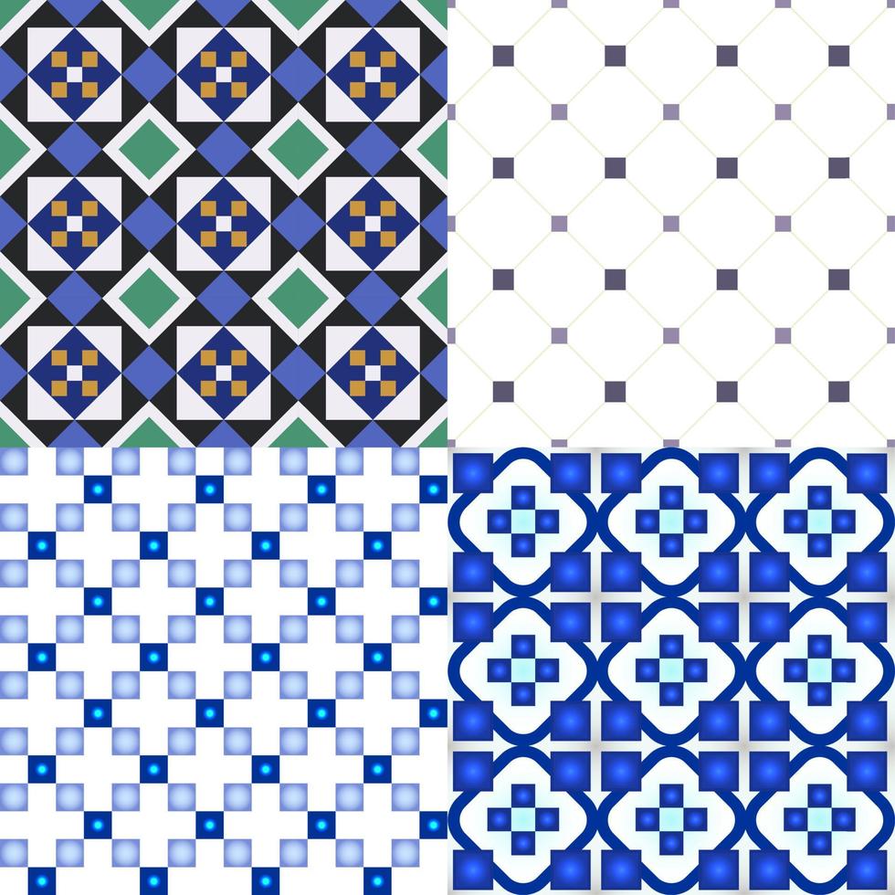 Set of geometric patterns for tiles. vector