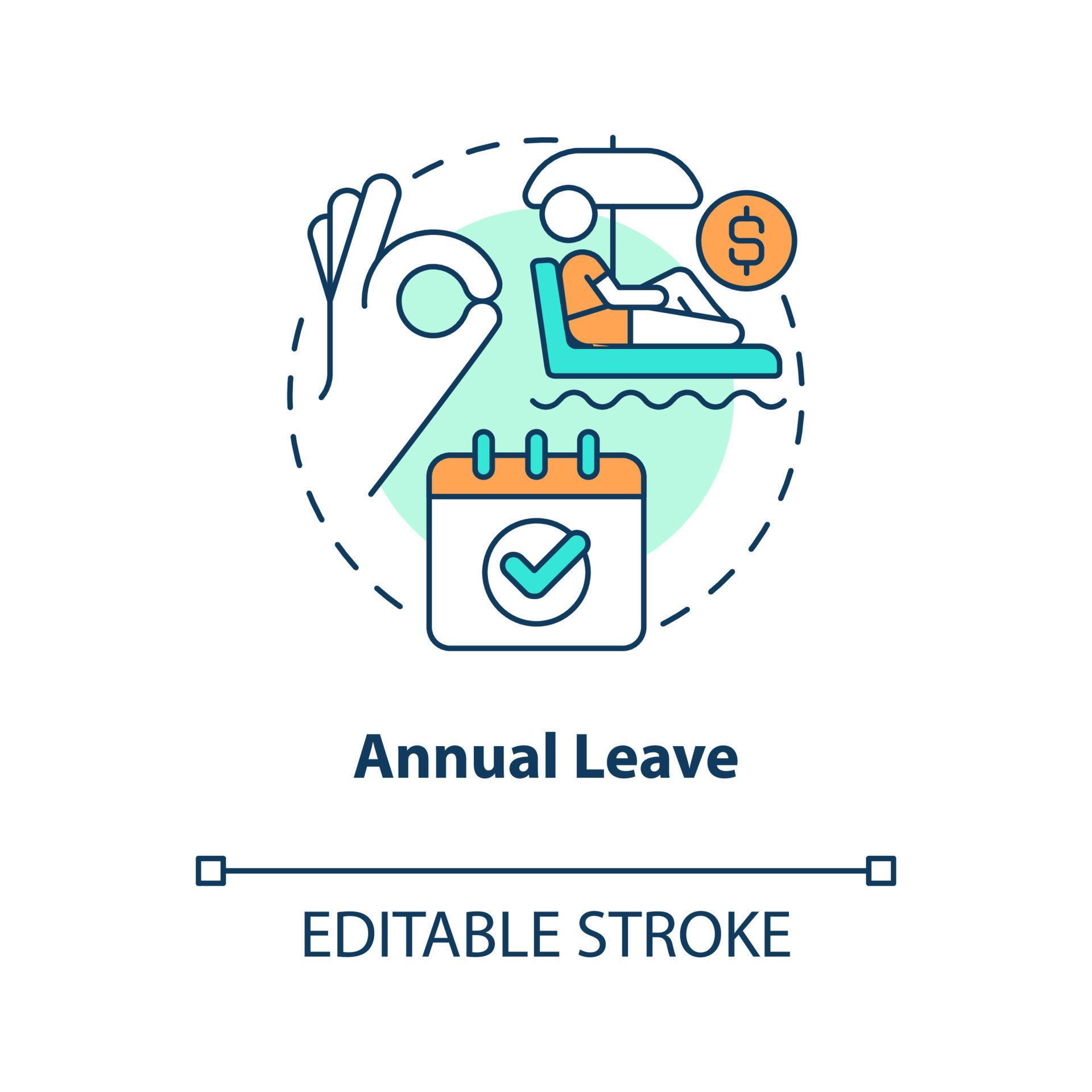 Annual leave concept icon. Time off from work. Holiday entitlement