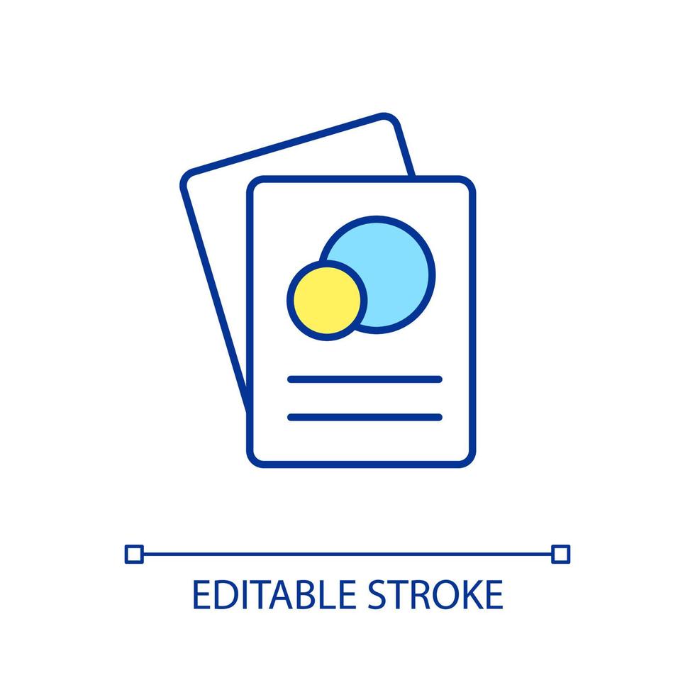 Learning flashcards RGB color icon. Effective memorization tip. Productive studying. Brain training. Isolated vector illustration. Simple filled line drawing. Editable stroke