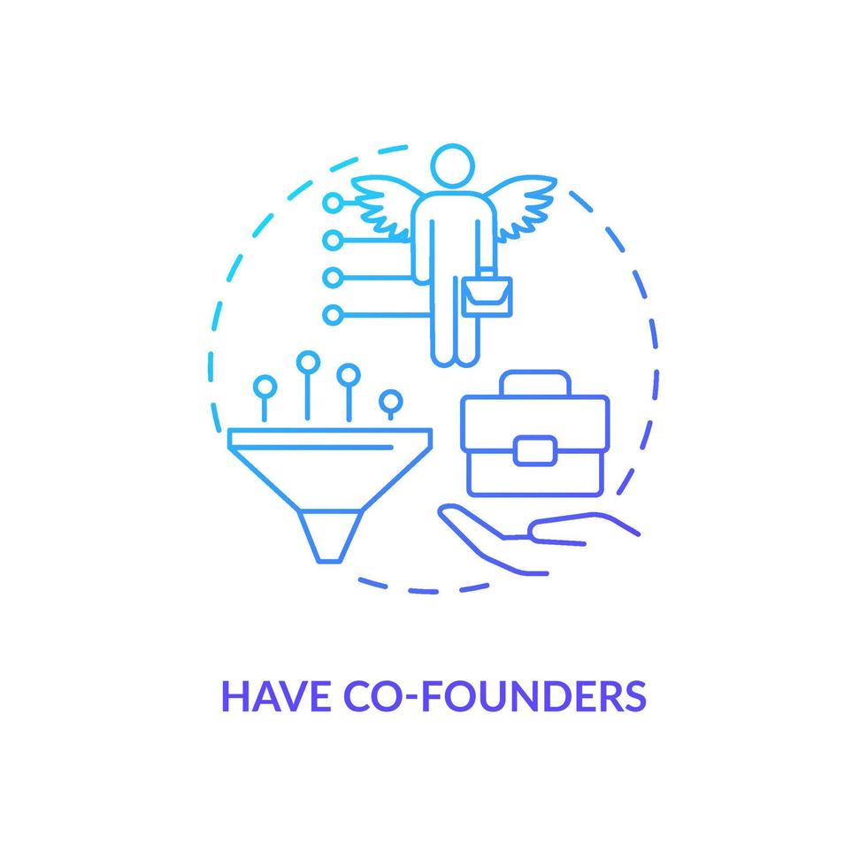 Have co-founders blue gradient concept icon. Business partnership. Professional relationship. Co-ownership abstract idea thin line illustration. Isolated outline drawing vector