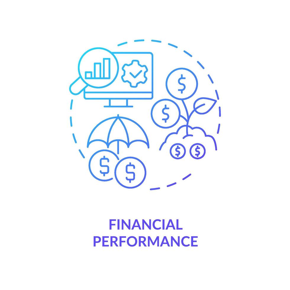 Financial performance blue gradient concept icon. Startup revenue. Business productivity. Income growth abstract idea thin line illustration. Isolated outline drawing vector