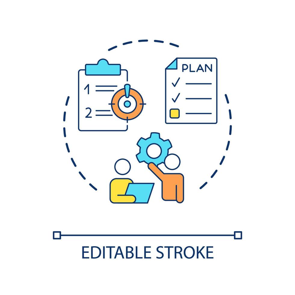 icono de concepto de solicitud y plan. entrega de software. estrategia