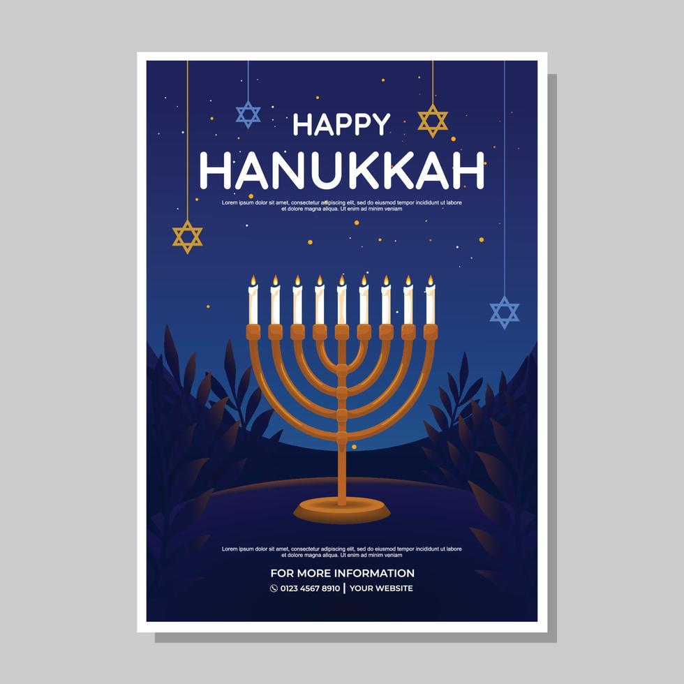 feliz cartel de hanukkah vector