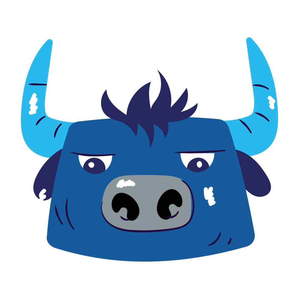 Trendy Bull Animal vector