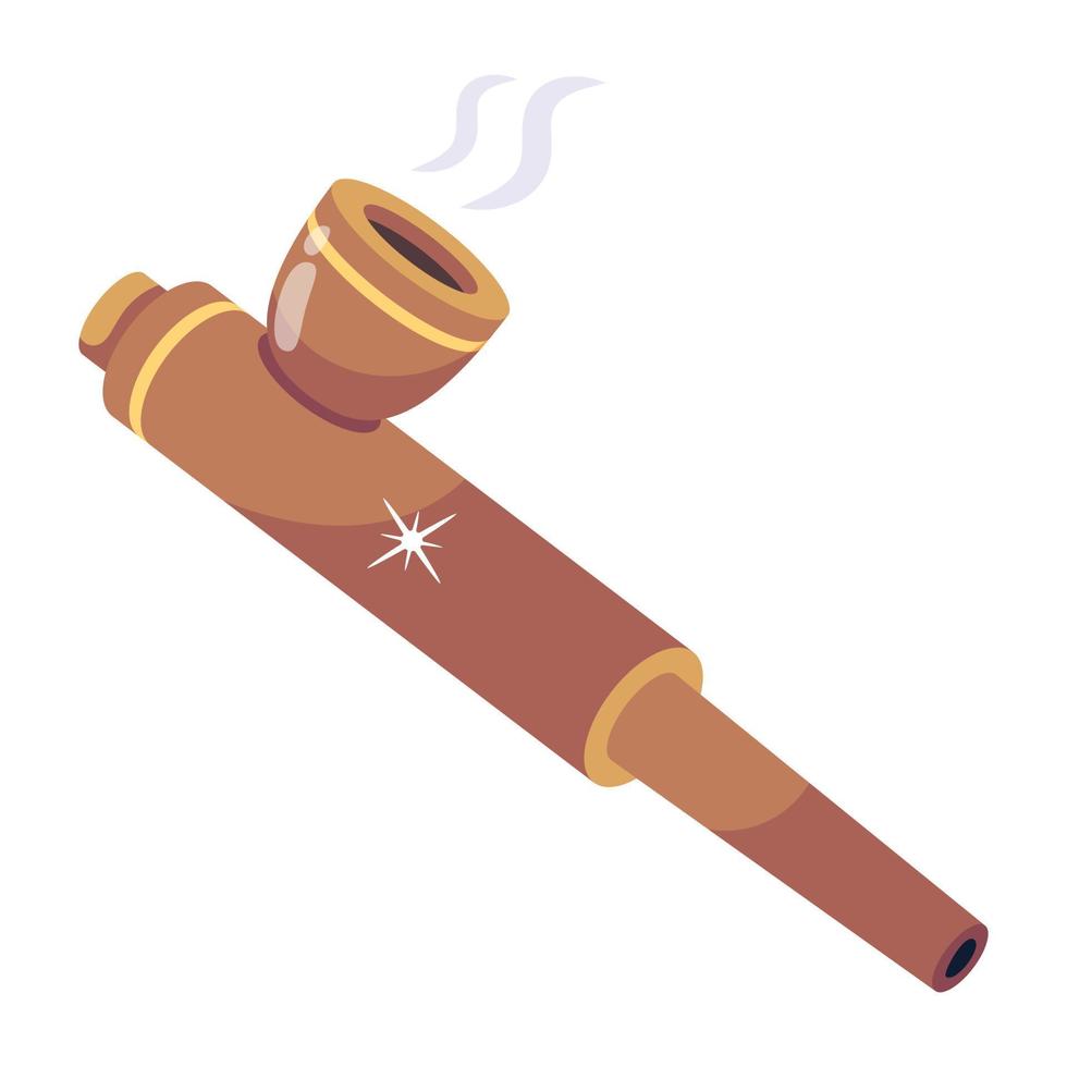 Trendy Smoking Pipe vector