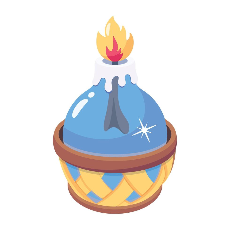 Trendy Oil Lamp vector