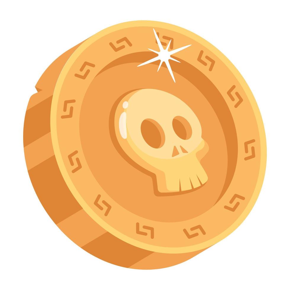 Trendy Pirate Coin vector