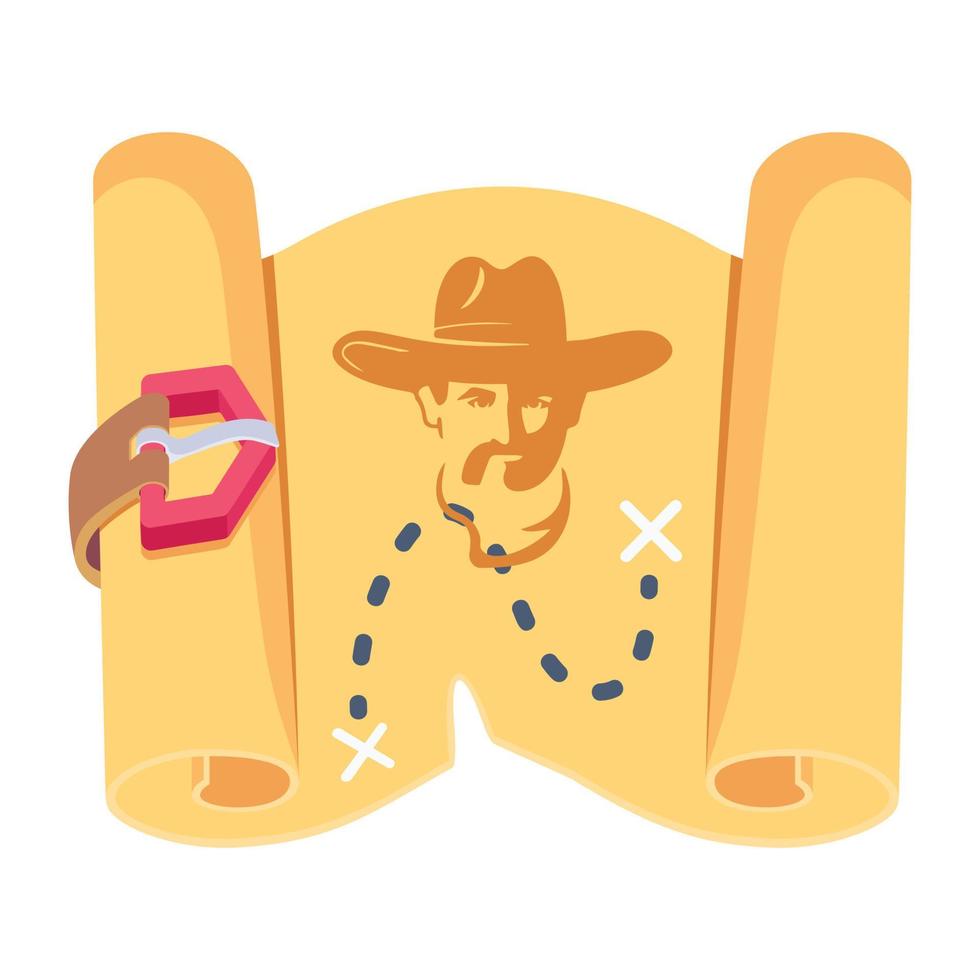 Trendy Cowboy Map vector