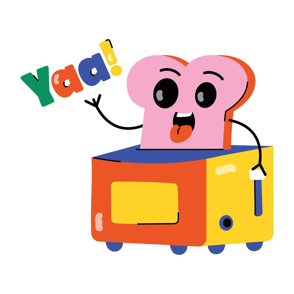 Trendy Bread Toaster vector