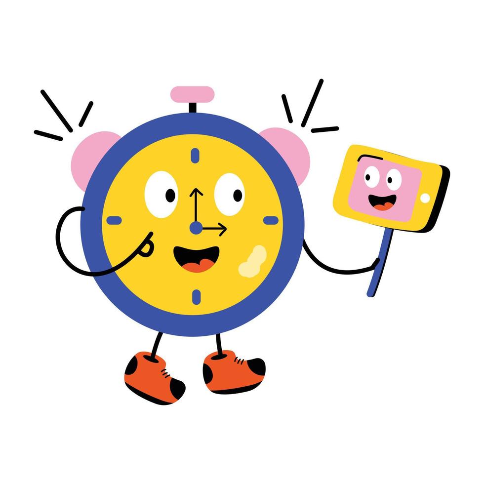 Trendy Alarm Clock 17000279 Vector Art at Vecteezy