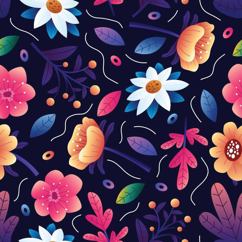 Colorful Floral Seamless Pattern vector