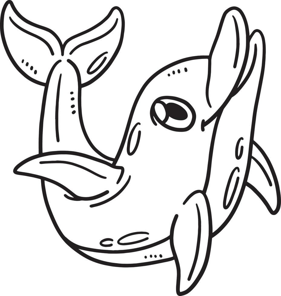 Baby Dolphin Isolated Coloring Page for Kids vector