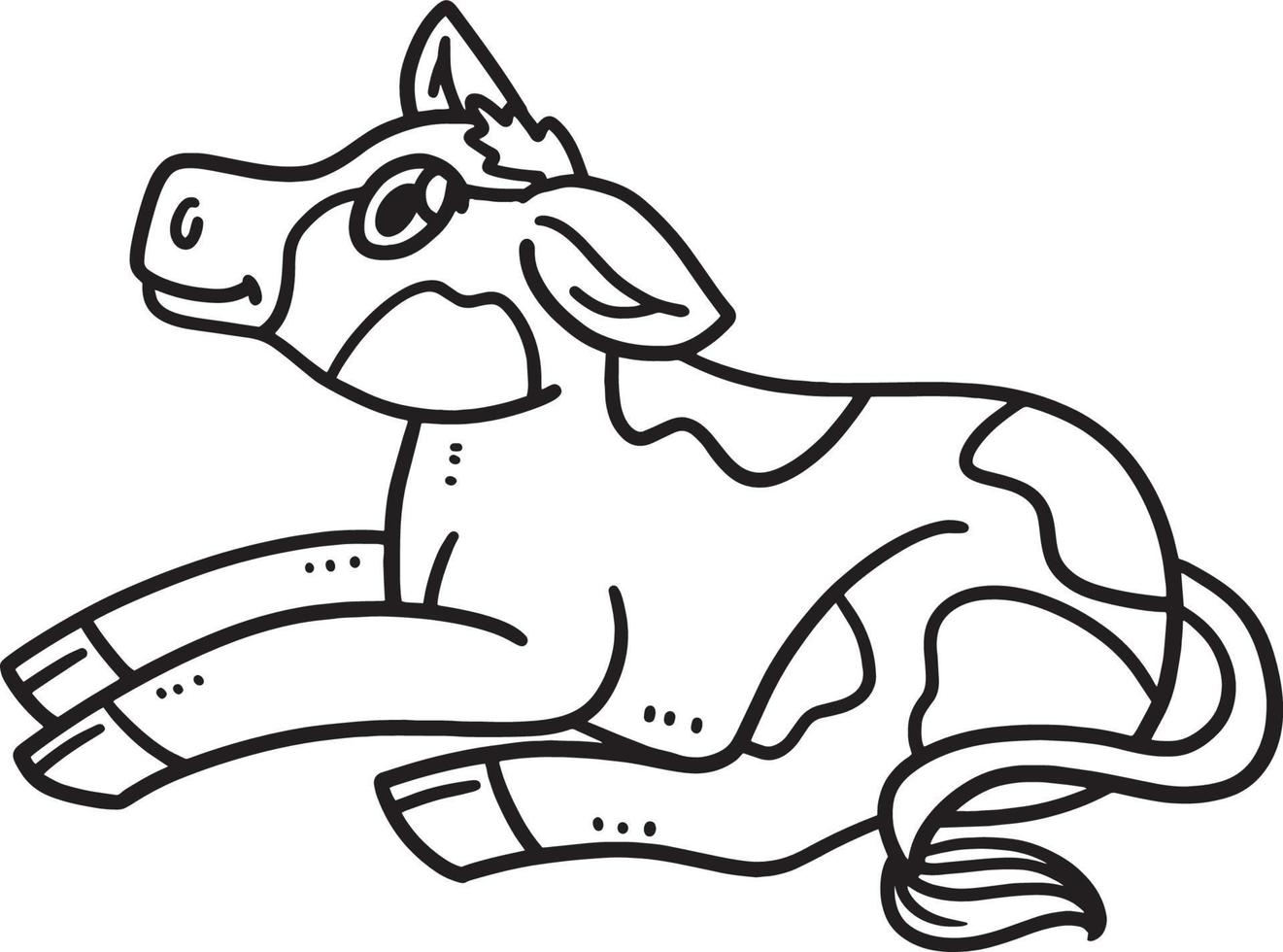 Baby Cow Isolated Coloring Page for Kids vector