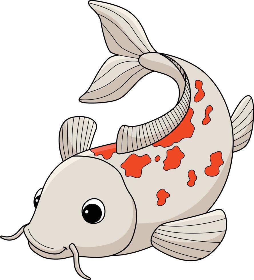 Koi Animal Cartoon Colored Clipart Illustration vector