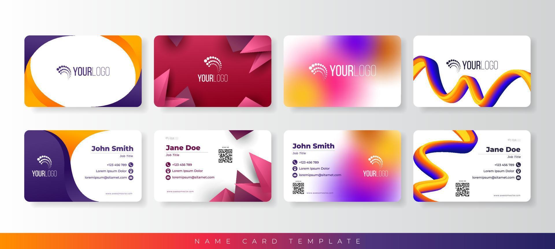 conjunto de tarjetas de visita vector