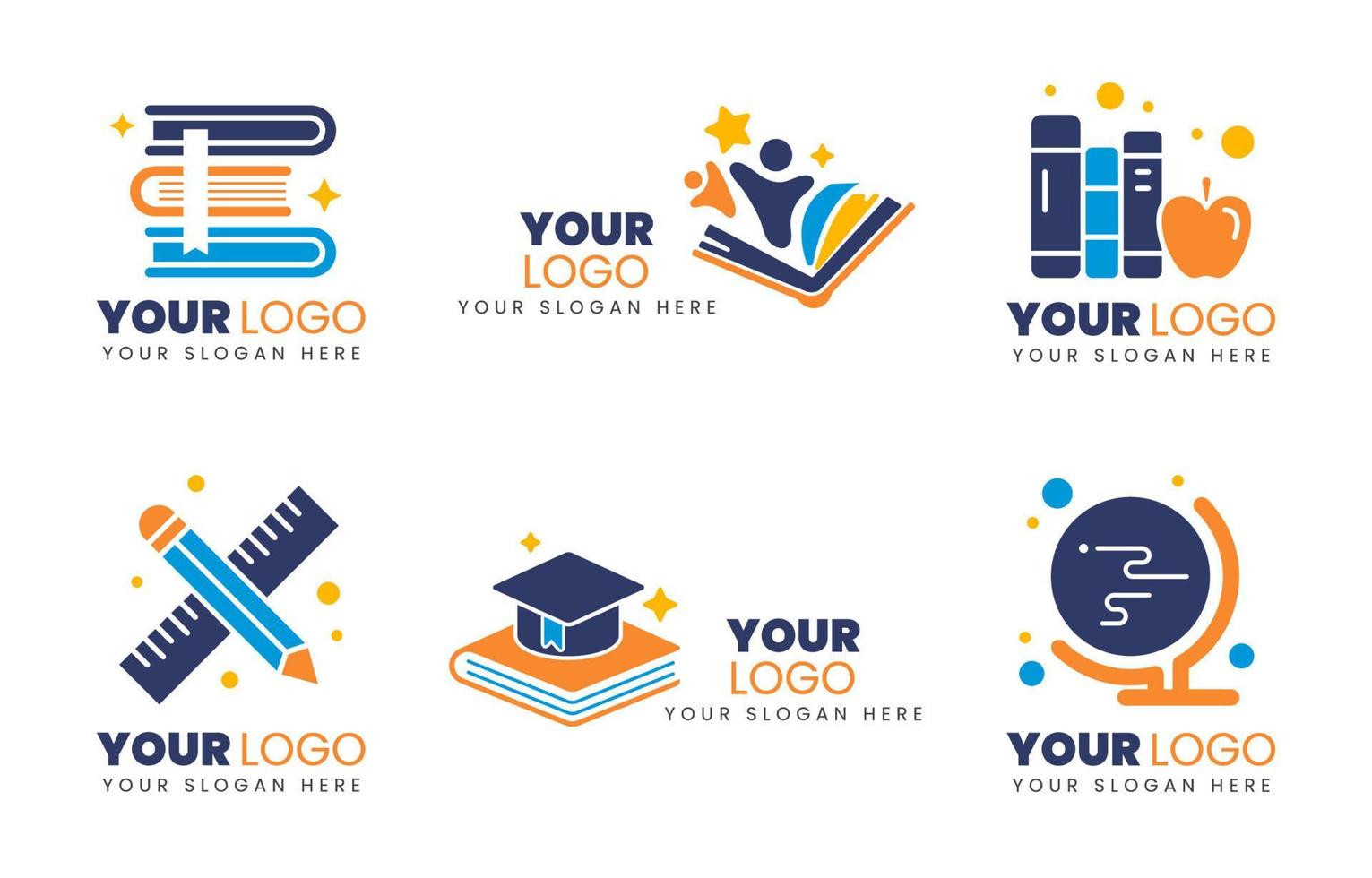 logotipo de tema de educación colorido simple vector
