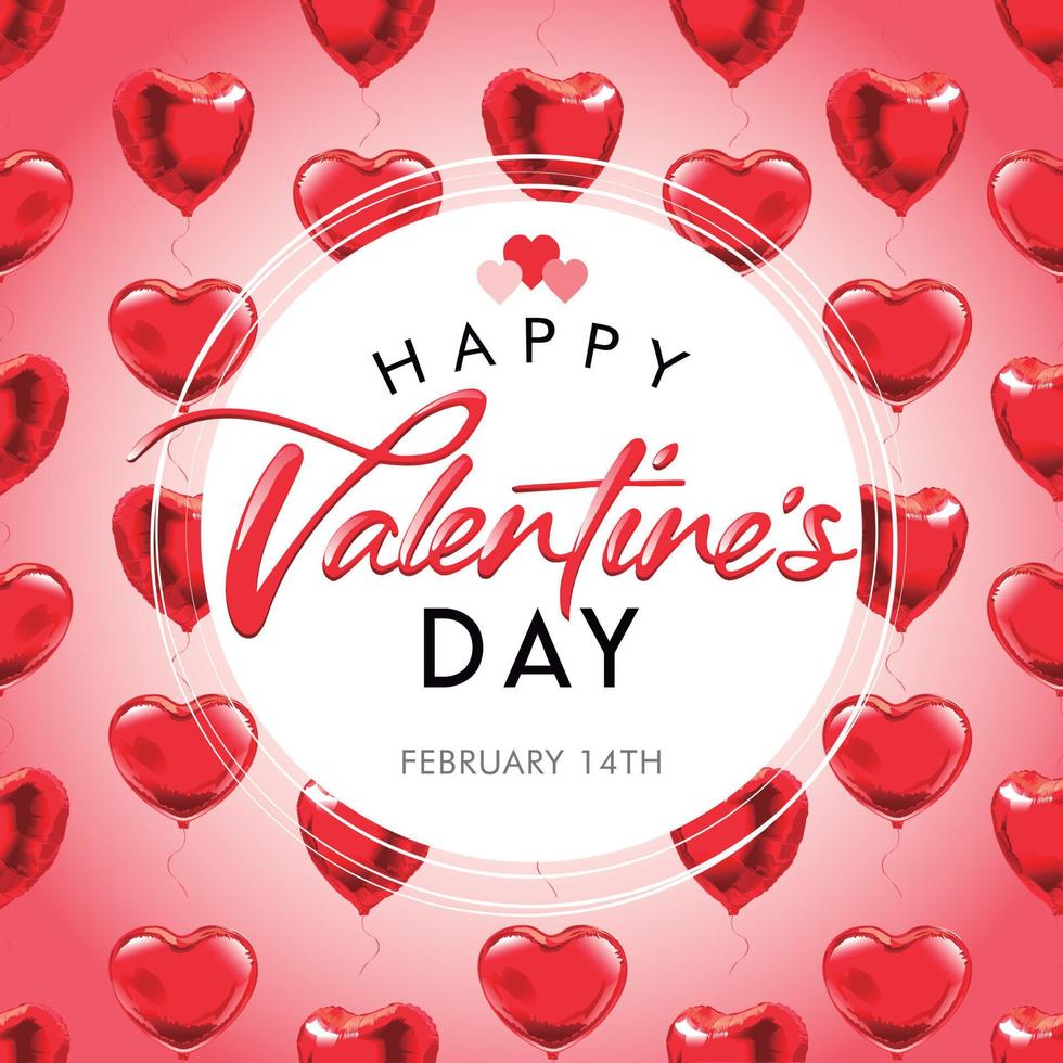 Folleto de globos en forma de corazón. patrón de fondo transparente. ilustración vectorial San Valentin. Feliz día de San Valentín. vector