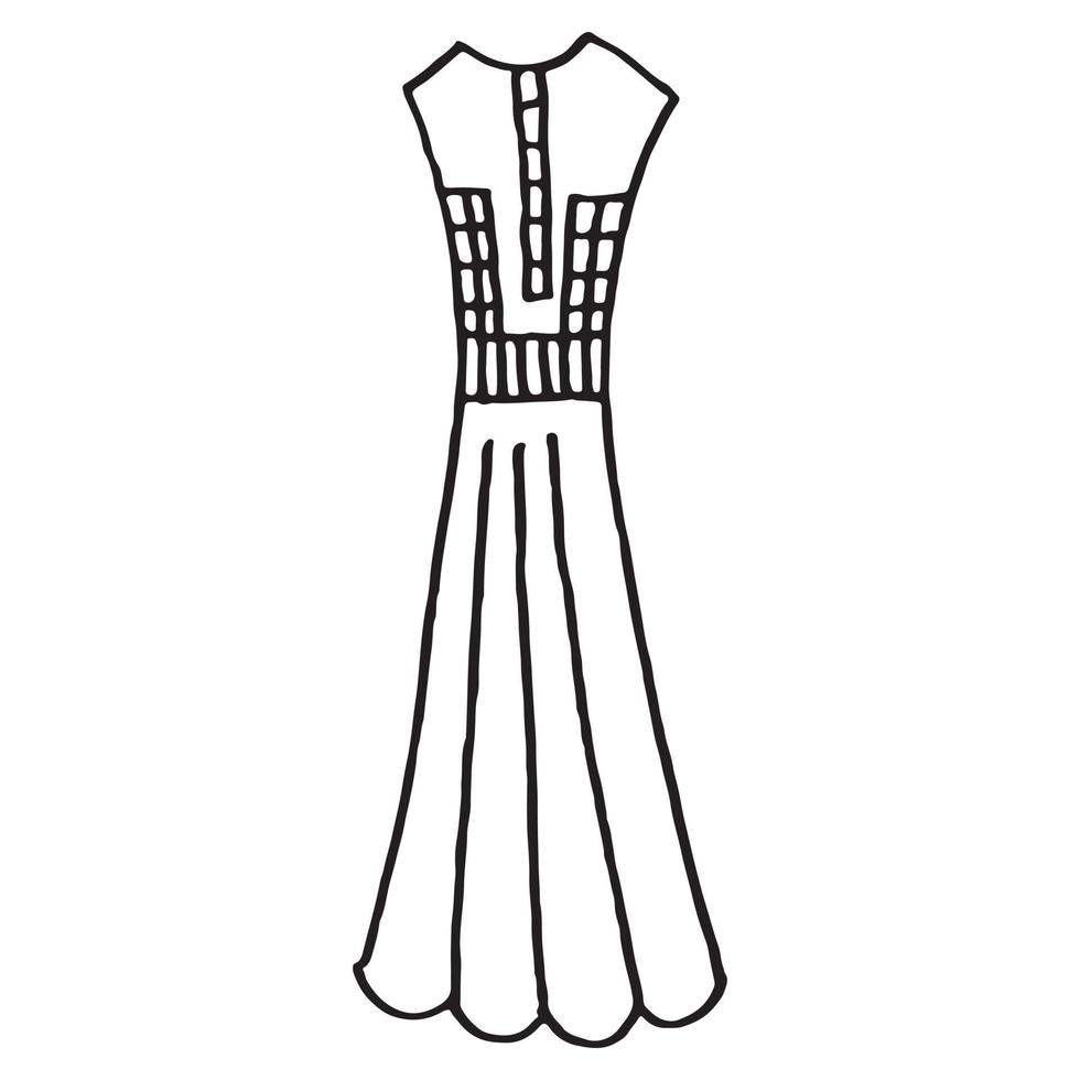 Doodle hand drawing with kid clothes. Vector illustration of lines and coloring pages for kids