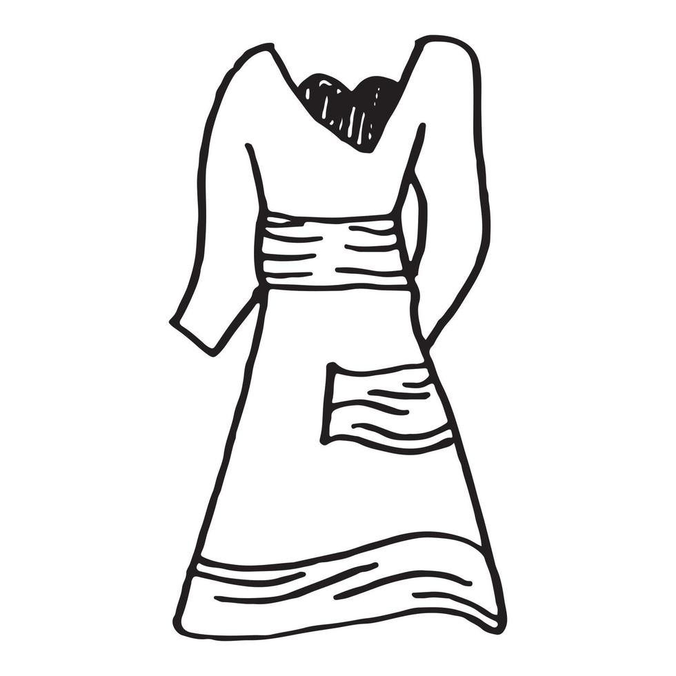 Children dress doodle sketch drawing hand ill Vector Image