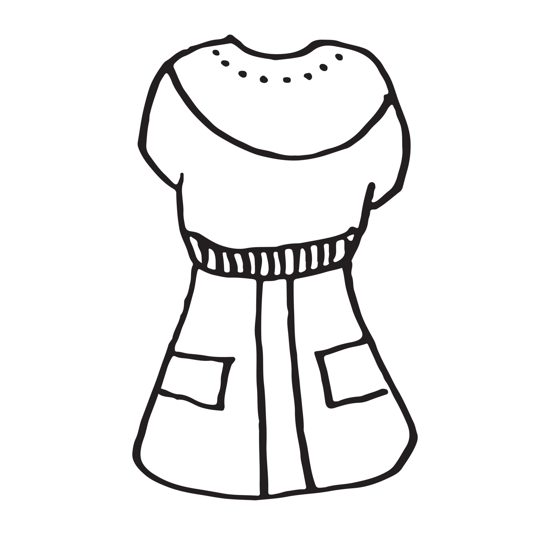 clothes clipart for kids black and white