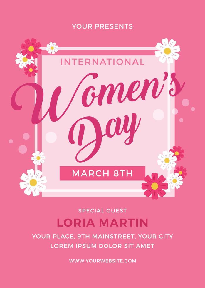 Women's Day Flyer Template vector