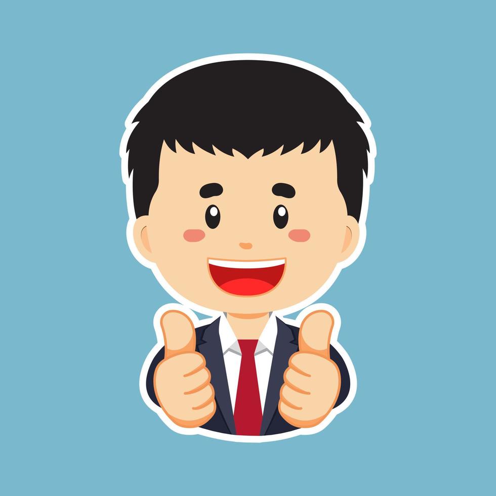 Happy Businessman Character Sticker vector