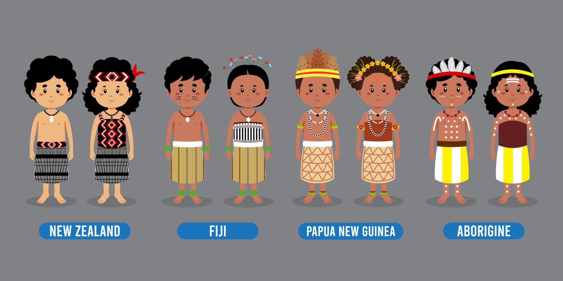 Character in Different National Costumes vector