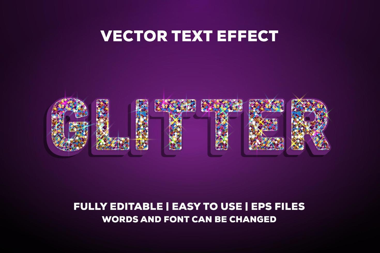 colorful glitter text effect fully editable vector